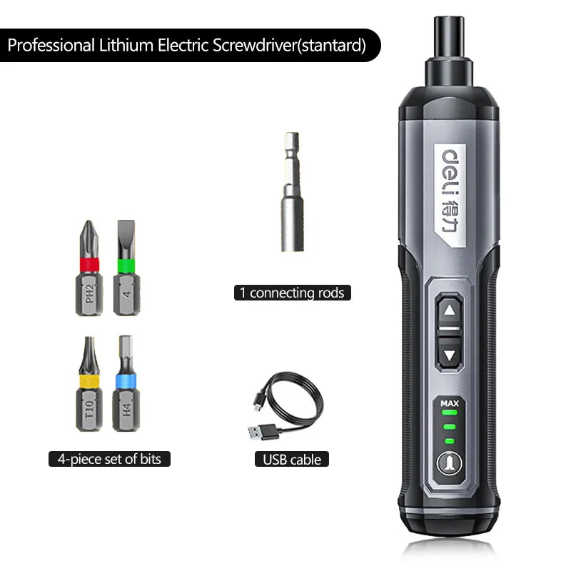 Cordless Electric Screwdriver with Rechargeable Lithium Battery - Smarsty