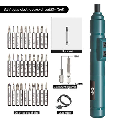 Cordless Electric Screwdriver with Rechargeable Lithium Battery - Smarsty