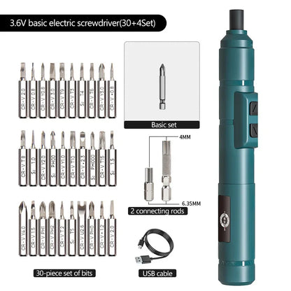 Cordless Electric Screwdriver with Rechargeable Lithium Battery - Smarsty