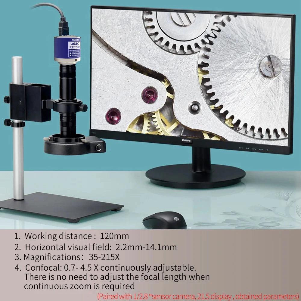 Adjustable 35X-215X Microscope Lens for High Definition Imaging - Smarsty