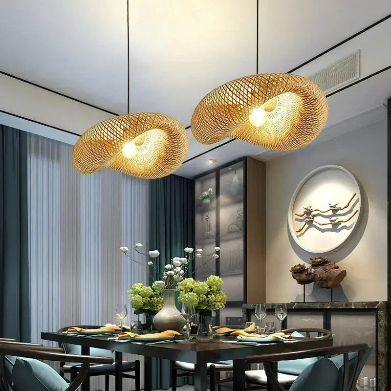 Bamboo Hand Woven Pendant Light for Elegant Home Decor - Smarsty