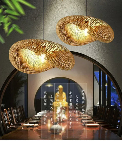 Bamboo Hand Woven Pendant Light for Elegant Home Decor - Smarsty