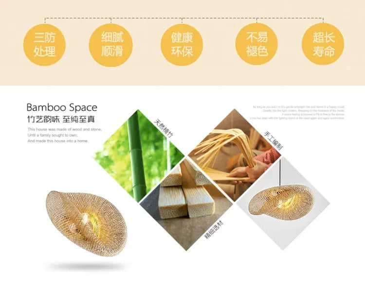 Bamboo Hand Woven Pendant Light for Elegant Home Decor - Smarsty