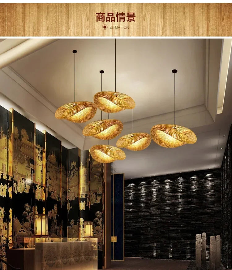 Bamboo Hand Woven Pendant Light for Elegant Home Decor - Smarsty