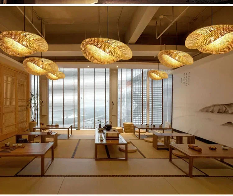 Bamboo Hand Woven Pendant Light for Elegant Home Decor - Smarsty