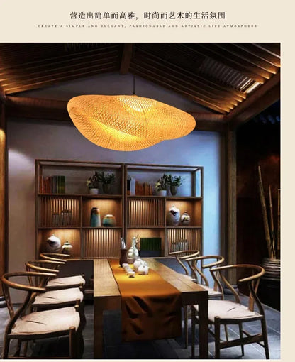 Bamboo Hand Woven Pendant Light for Elegant Home Decor - Smarsty