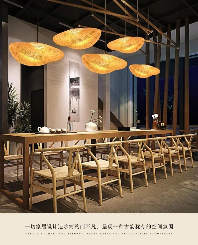 Bamboo Hand Woven Pendant Light for Elegant Home Decor - Smarsty
