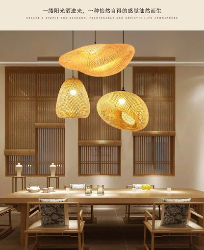 Bamboo Hand Woven Pendant Light for Elegant Home Decor - Smarsty