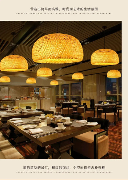 Bamboo Hand Woven Pendant Light for Elegant Home Decor - Smarsty