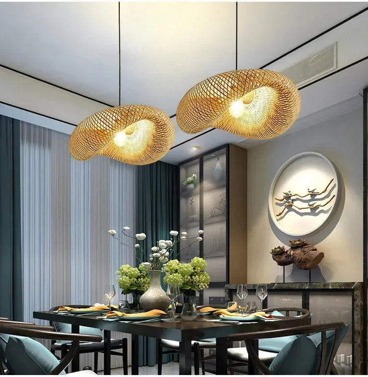Bamboo Hand Woven Pendant Light for Elegant Home Decor - Smarsty