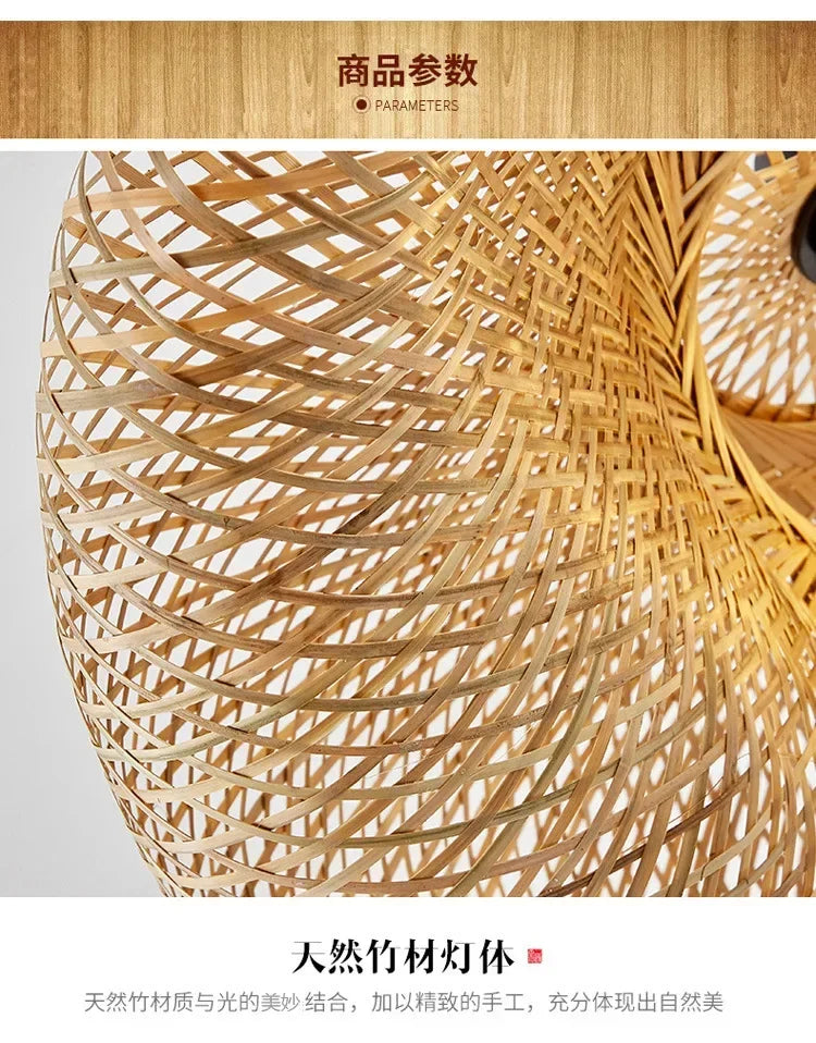 Bamboo Hand Woven Pendant Light for Elegant Home Decor - Smarsty