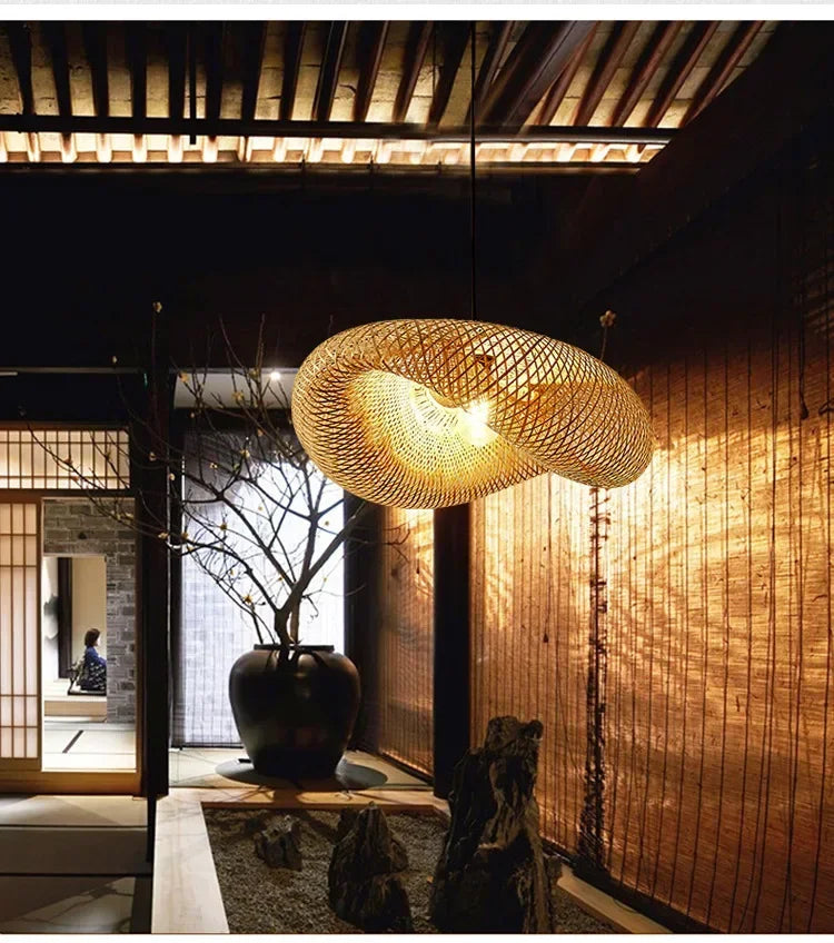 Bamboo Hand Woven Pendant Light for Elegant Home Decor - Smarsty