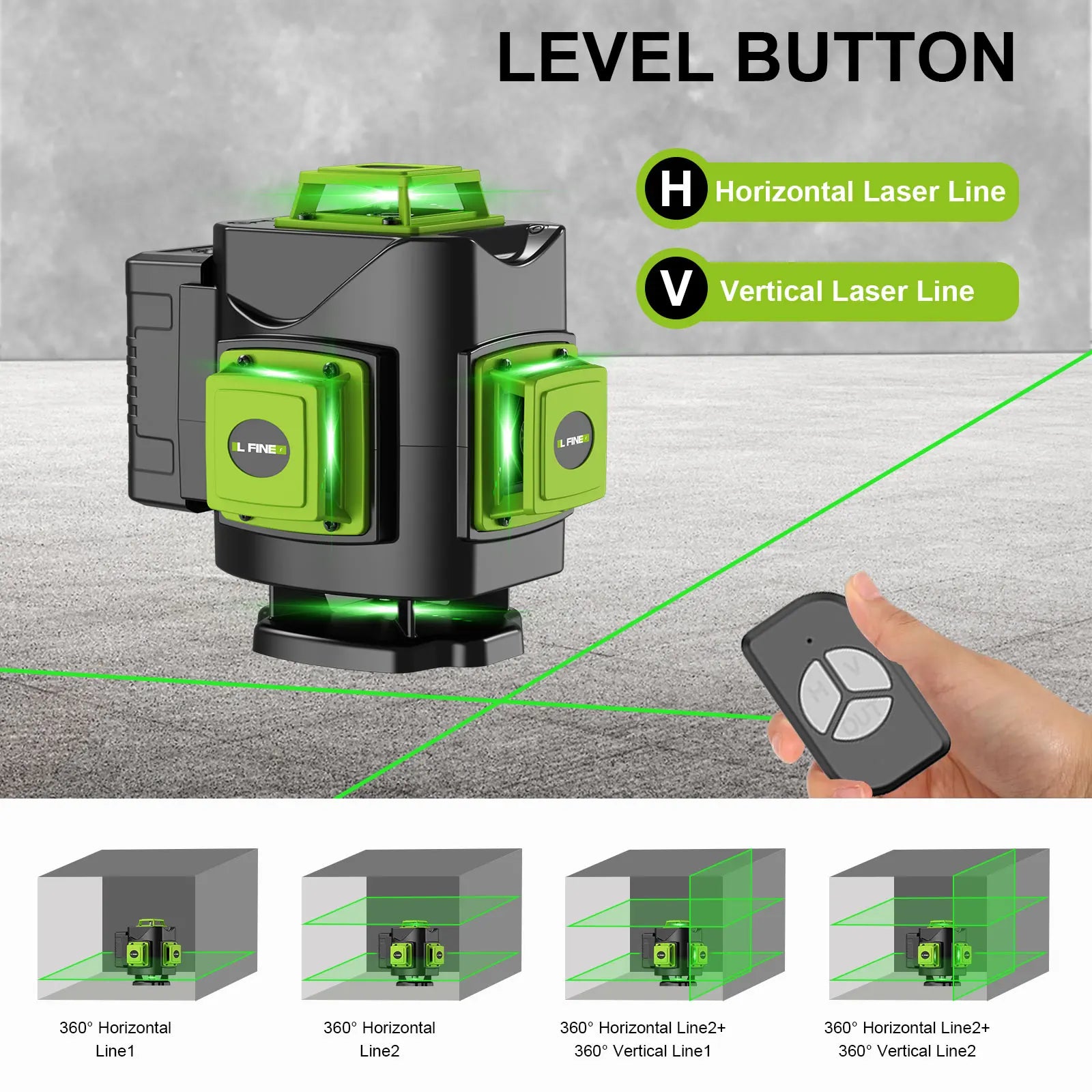 Lfine 4D Laser Level with 360 Degree Self Leveling - Smarsty