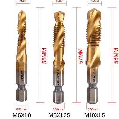 Titanium Plated Tap Drill Bit Set for Precision Tapping - Smarsty