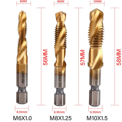 Titanium Plated Tap Drill Bit Set for Precision Tapping - Smarsty