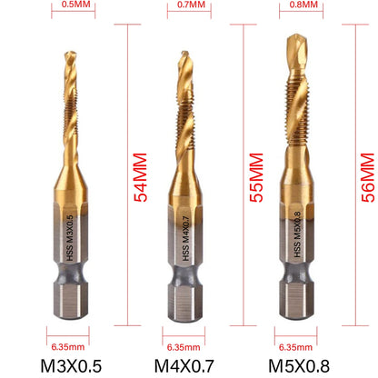 Titanium Plated Tap Drill Bit Set for Precision Tapping - Smarsty