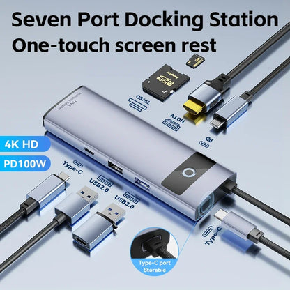 8-in-1 USB-C Hub Docking Adapter with 4K HDMI - Smarsty