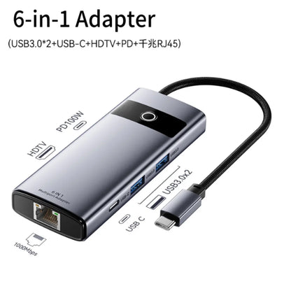 8-in-1 USB-C Hub Docking Adapter with 4K HDMI - Smarsty