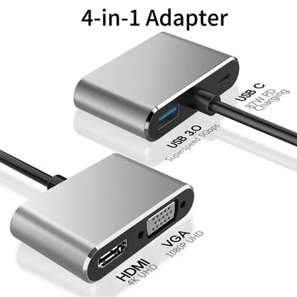 8-in-1 USB-C Hub Docking Adapter with 4K HDMI - Smarsty