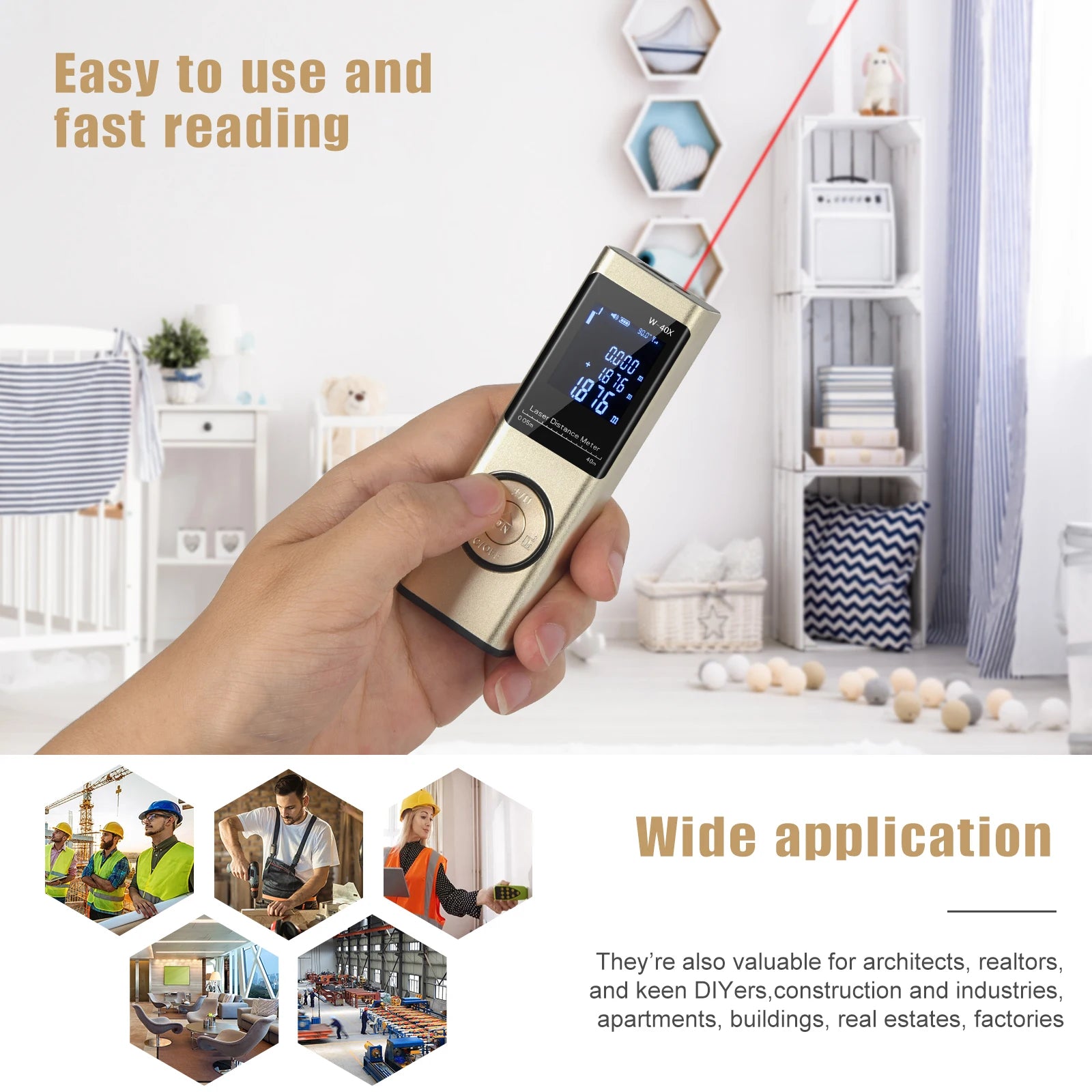 Mini Smart Laser Distance Meter USB Rechargeable Portable Tool - Smarsty