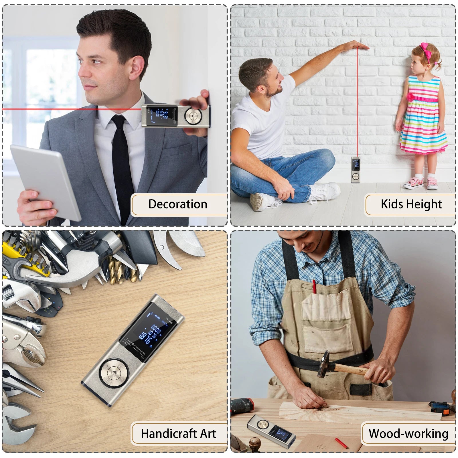Mini Smart Laser Distance Meter USB Rechargeable Portable Tool - Smarsty
