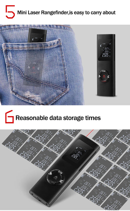Mini Smart Laser Distance Meter with USB Rechargeable Feature - Smarsty