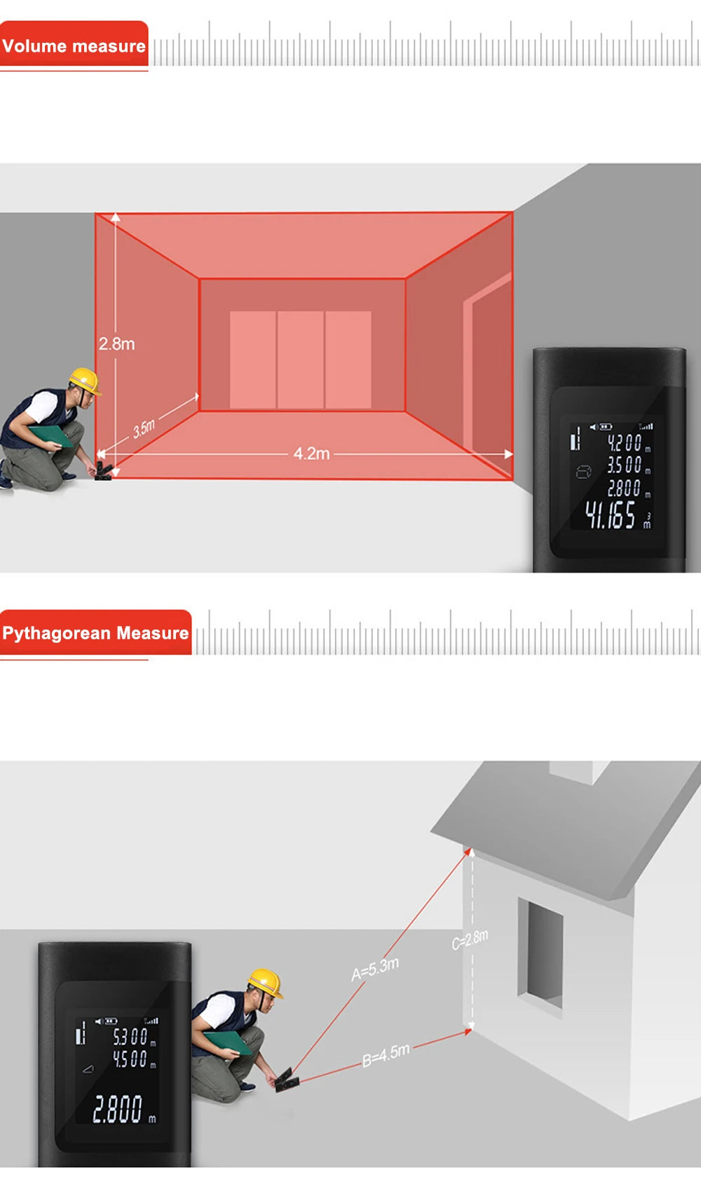 Mini Smart Laser Distance Meter with USB Rechargeable Feature - Smarsty