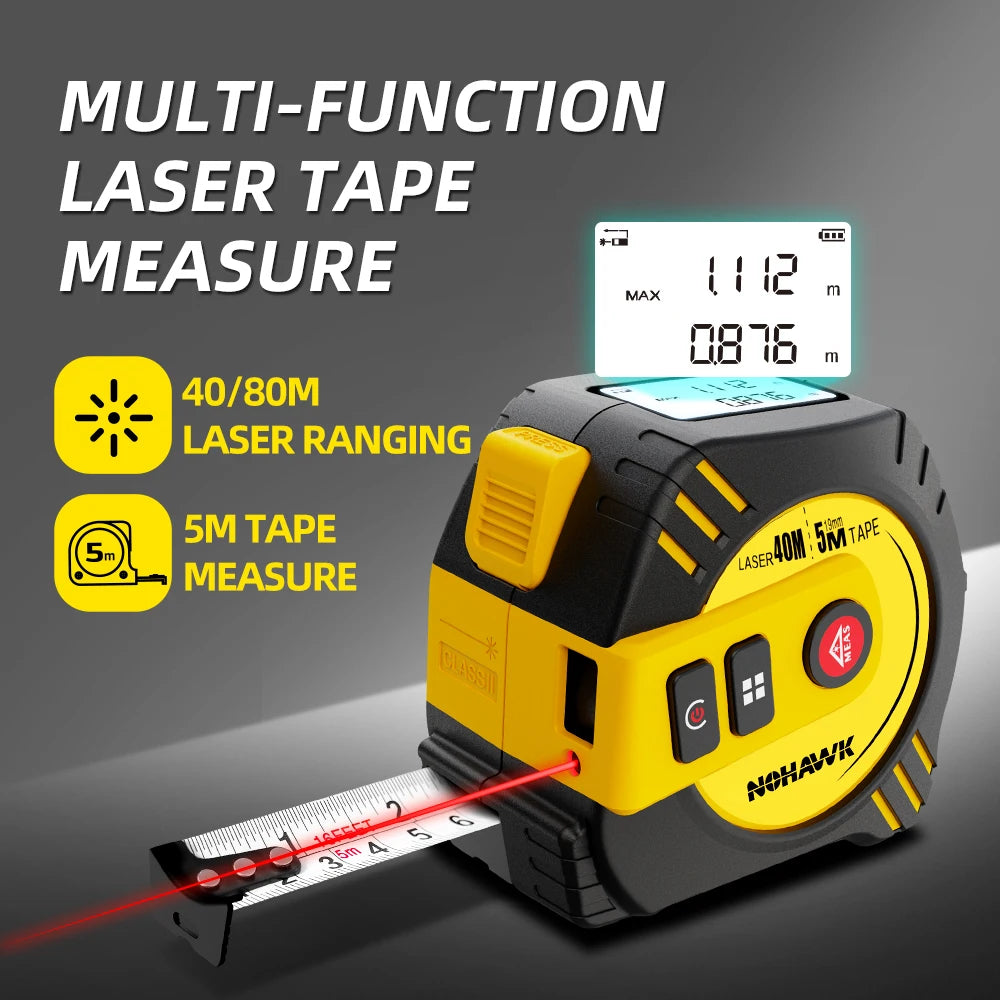 Nohawk Laser Tape Measure USB Rechargeable Accurate Measurement Tool - Smarsty