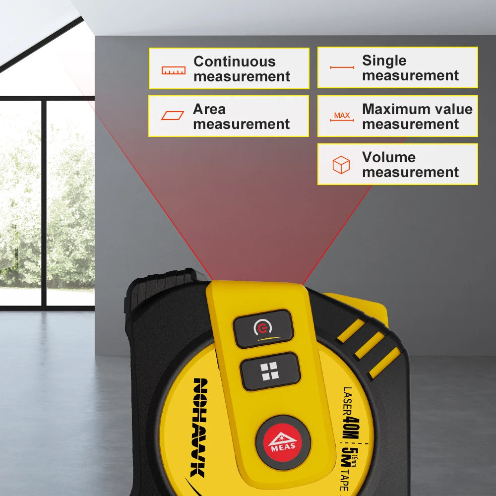 Nohawk Laser Tape Measure USB Rechargeable Accurate Measurement Tool - Smarsty