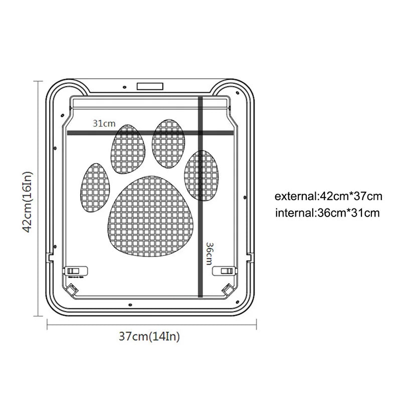 4-Way Lockable Plastic Pet Door for Safe Home Access - Smarsty