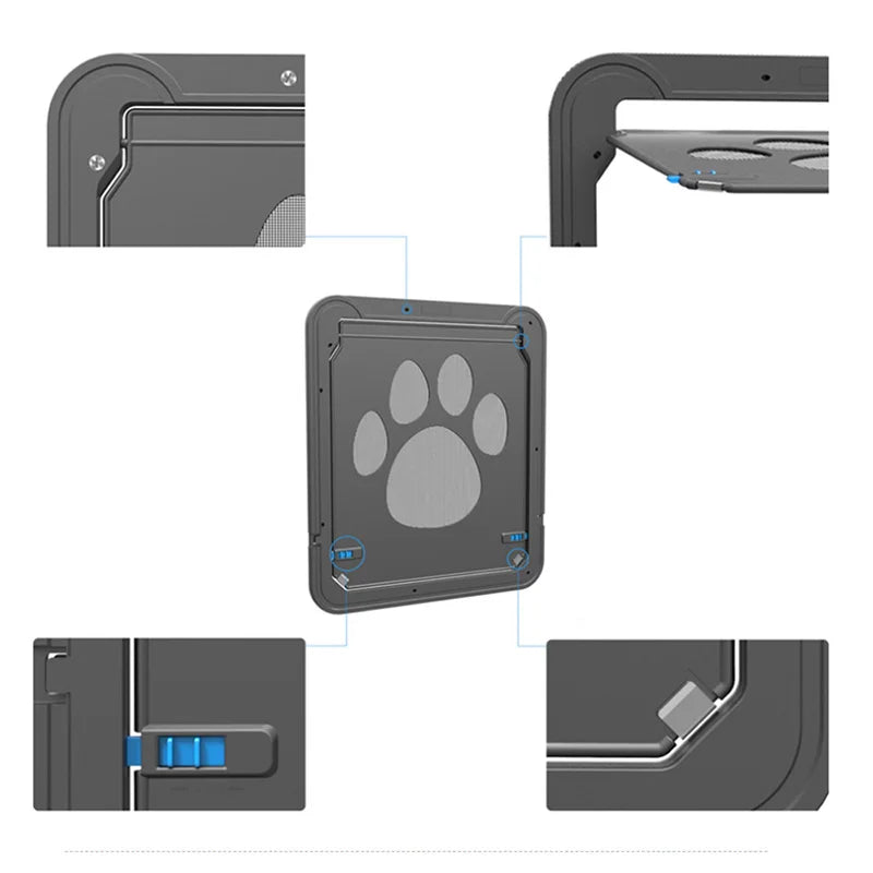 4-Way Lockable Plastic Pet Door for Safe Home Access - Smarsty