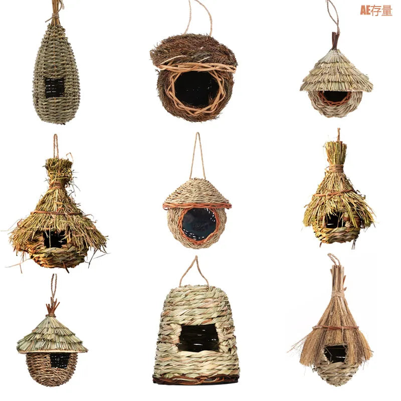 Natural Grass Bird Cage for Outdoor Parrots and Nesting - Smarsty