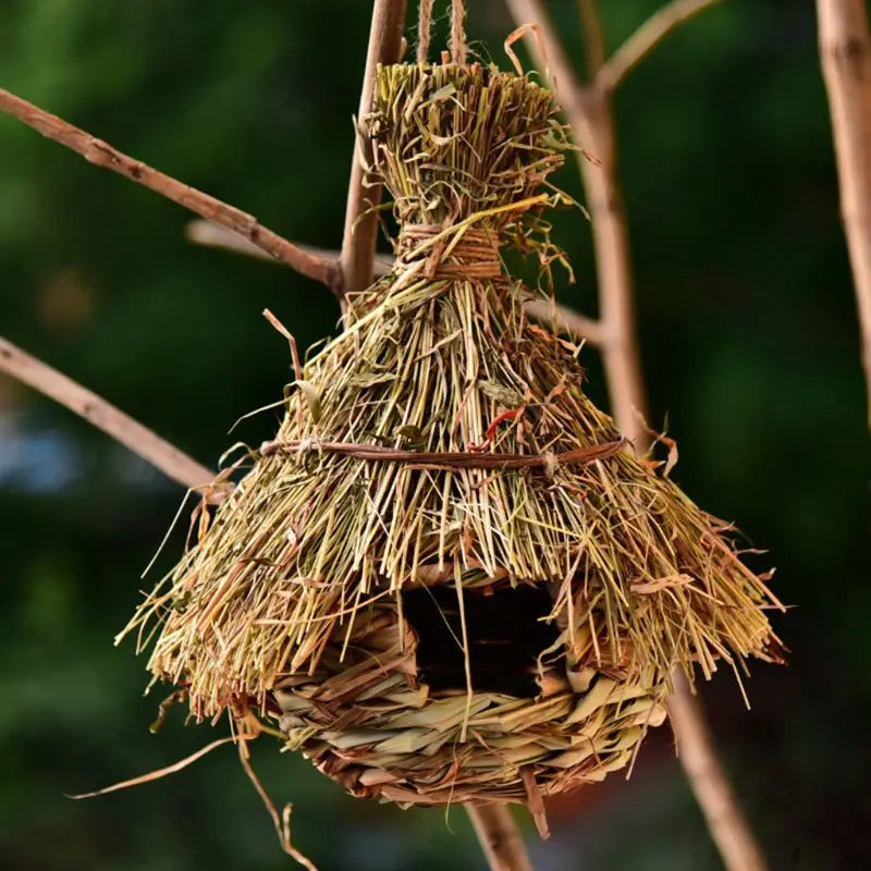 Natural Grass Bird Cage for Outdoor Parrots and Nesting - Smarsty