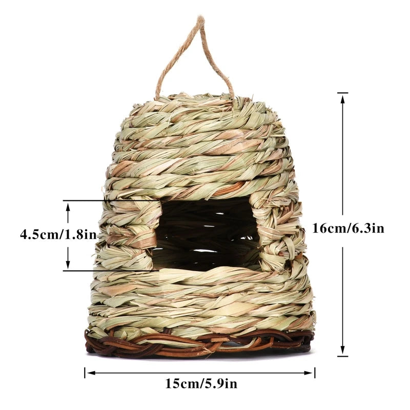 Natural Grass Bird Cage for Outdoor Parrots and Nesting - Smarsty