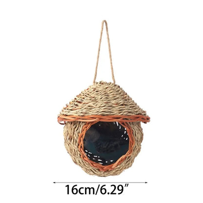 Natural Grass Bird Cage for Outdoor Parrots and Nesting - Smarsty