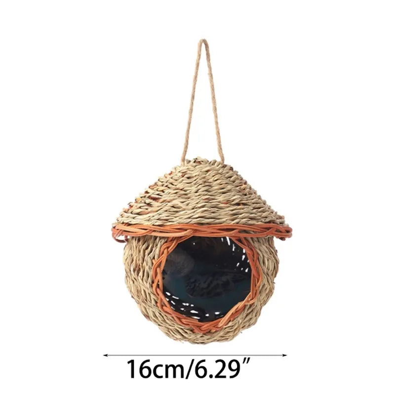 Natural Grass Bird Cage for Outdoor Parrots and Nesting - Smarsty