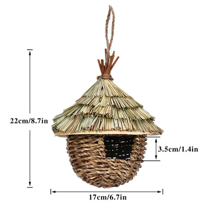 Natural Grass Bird Cage for Outdoor Parrots and Nesting - Smarsty