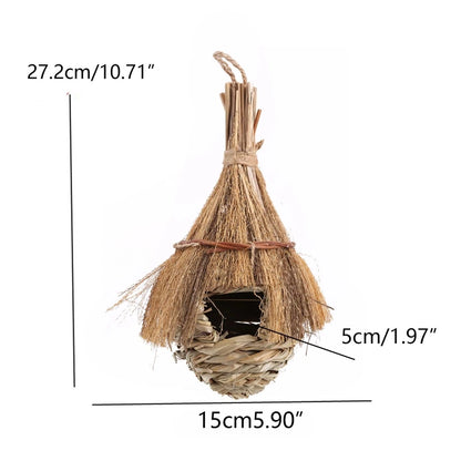 Natural Grass Bird Cage for Outdoor Parrots and Nesting - Smarsty