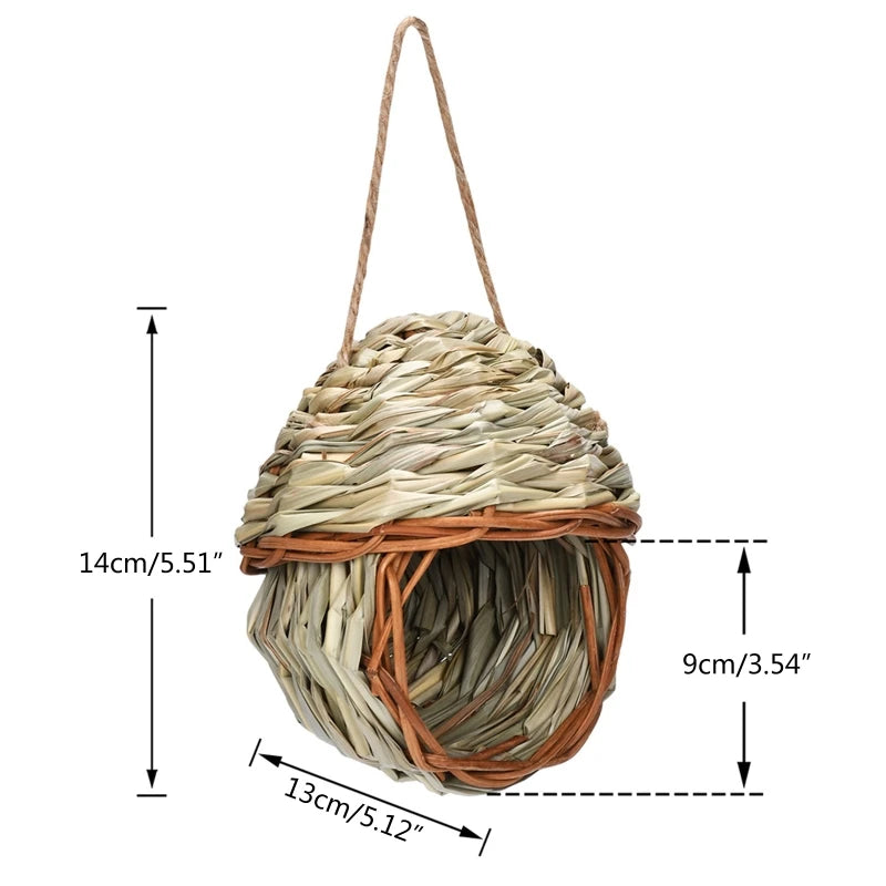 Natural Grass Bird Cage for Outdoor Parrots and Nesting - Smarsty