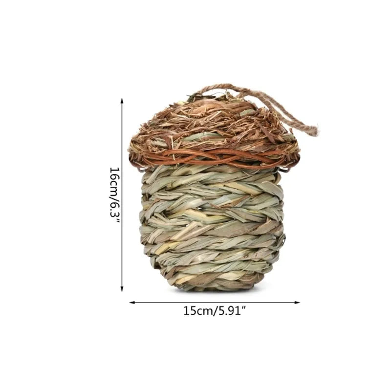 Natural Grass Bird Cage for Outdoor Parrots and Nesting - Smarsty