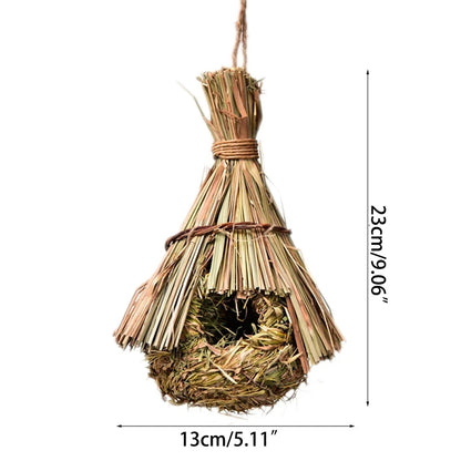 Natural Grass Bird Cage for Outdoor Parrots and Nesting - Smarsty