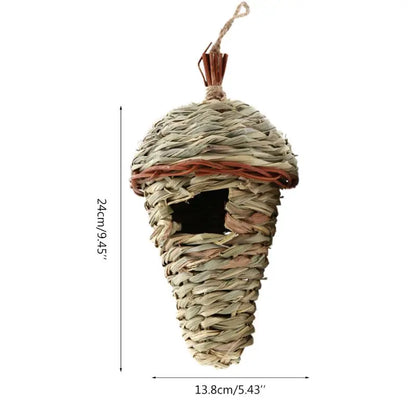Natural Grass Bird Cage for Outdoor Parrots and Nesting - Smarsty