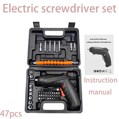 47 Piece Cordless Electric Screwdriver Kit for Home DIY - Smarsty