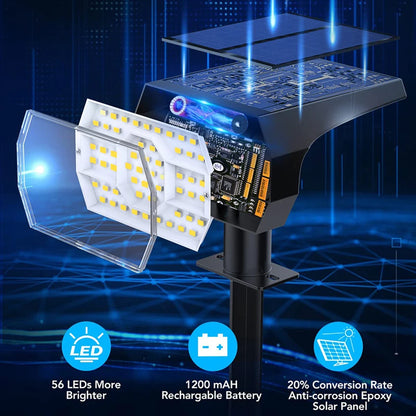 Solar Powered LED Spotlights for Outdoor Landscape Lighting - Smarsty