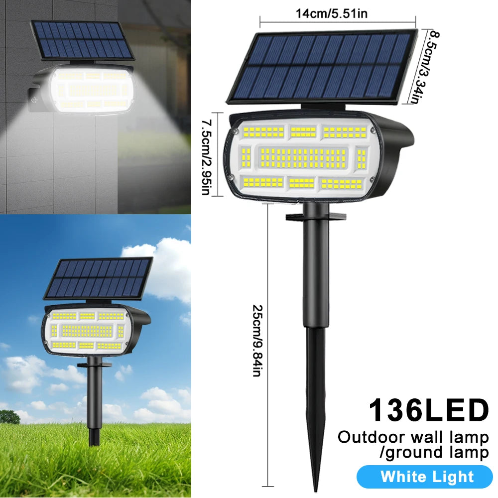 Solar Powered LED Spotlights for Outdoor Landscape Lighting - Smarsty