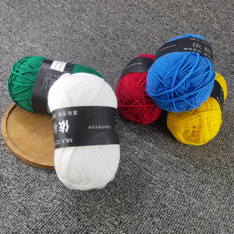 Eco-Friendly 4ply Milk Cotton Knitting Yarn Set - Smarsty