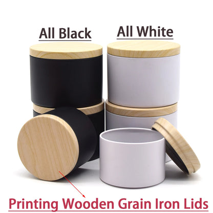 12 Pack 4 Ounce Black Candle Tins for Making - Smarsty