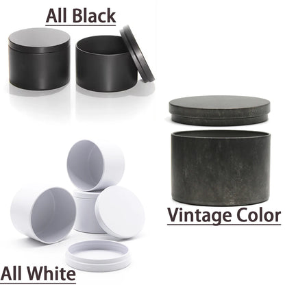 12 Pack 4 Ounce Black Candle Tins for Making - Smarsty