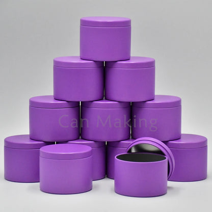 12 Pack 4 Ounce Black Candle Tins for Making - Smarsty
