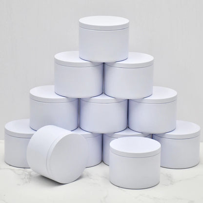 12 Pack 4 Ounce Black Candle Tins for Making - Smarsty